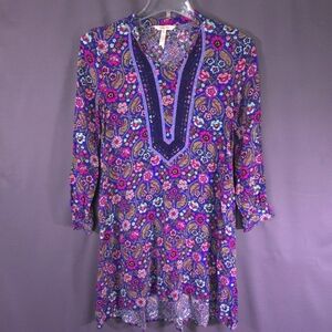Matilda Jane Thoughts and‎ Dreams Tunic Dress High Low Floral Boho Size Small